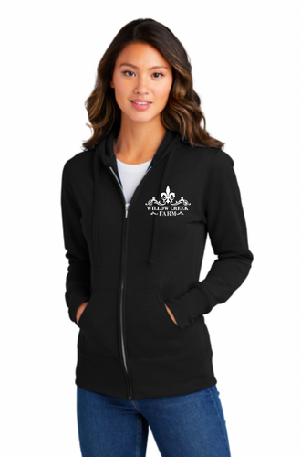 Willow Creek Farm - Port & Company® Core Fleece Full-Zip Hooded Sweatshirt (Youth, Ladies, Men's)