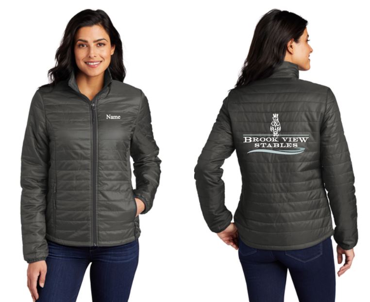 Brook View Stables Packable Puffy Jacket (Men's, Ladies)