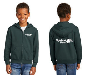 HF & SC - Port & Company® Youth Core Fleece Full-Zip Hooded Sweatshirt