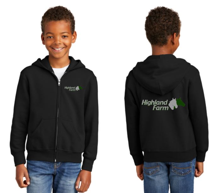 HF & SC - Port & Company® Youth Core Fleece Full-Zip Hooded Sweatshirt