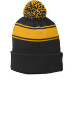 Load image into Gallery viewer, Sport-Tek® Stripe Pom Pom Beanie