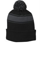 Load image into Gallery viewer, Sport-Tek® Stripe Pom Pom Beanie