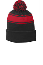 Load image into Gallery viewer, Sport-Tek® Stripe Pom Pom Beanie