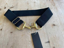 Load image into Gallery viewer, Anademi Gold Bit Buckle Stretch Belts