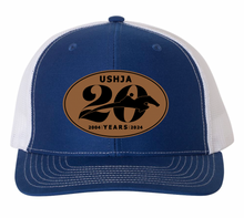 Load image into Gallery viewer, USHJA 20th Anniversary - Leather Patch Trucker Cap