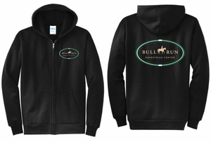 Bull Run Equestrian Center - Port & Company® Core Fleece Full-Zip Hooded Sweatshirt - SCREEN PRITNED