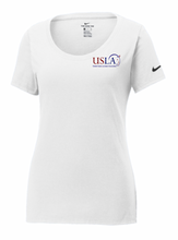 Load image into Gallery viewer, USLA - Nike Ladies Dri-FIT Cotton/Poly Scoop Neck Tee