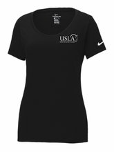 Load image into Gallery viewer, USLA - Nike Ladies Dri-FIT Cotton/Poly Scoop Neck Tee