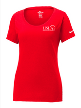 Load image into Gallery viewer, USLA - Nike Ladies Dri-FIT Cotton/Poly Scoop Neck Tee