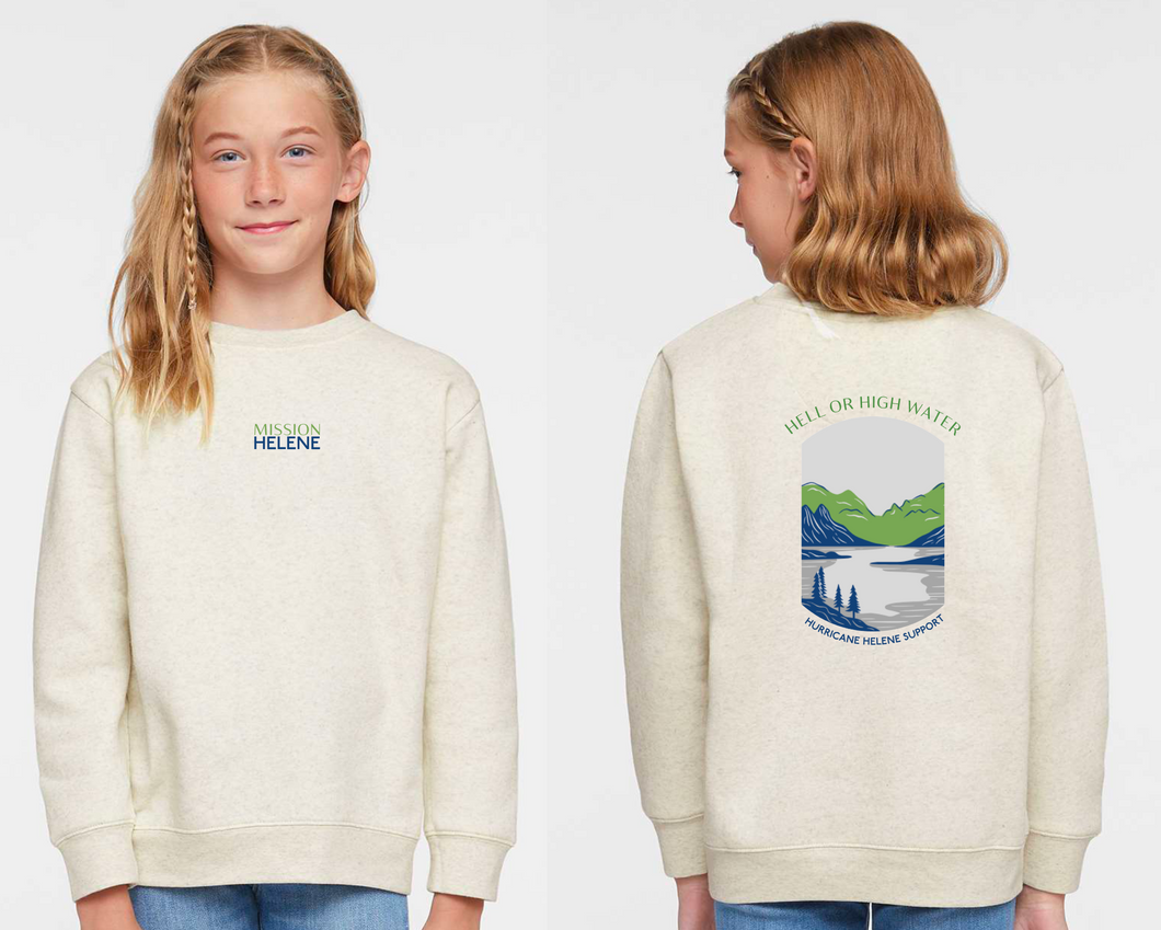 Hell or High Water -LAT - Youth Elevated Fleece Crewneck Sweatshirt