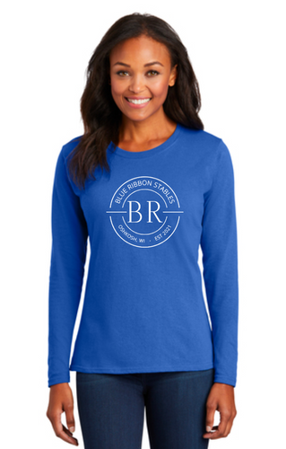 Blue Ribbon Stables - Port & Company® Long Sleeve Core Cotton Tee (Men's, Ladies, Youth)