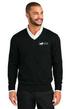 Load image into Gallery viewer, MTR - Horses That Heal - Port Authority® Easy Care V-Neck Sweater (Men&#39;s, Women&#39;s)