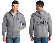 Load image into Gallery viewer, Orange County Distillery- Port &amp; Company® Core Fleece Full-Zip Hooded Sweatshirt (Men&#39;s, Ladies, Youth)
