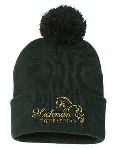 Hickman Equestrian - 12" Pom-Pom Cuffed Beanie