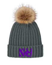 Load image into Gallery viewer, Northwestern University Equestrian Team - Port Authority® Faux Fur Pom Beanie