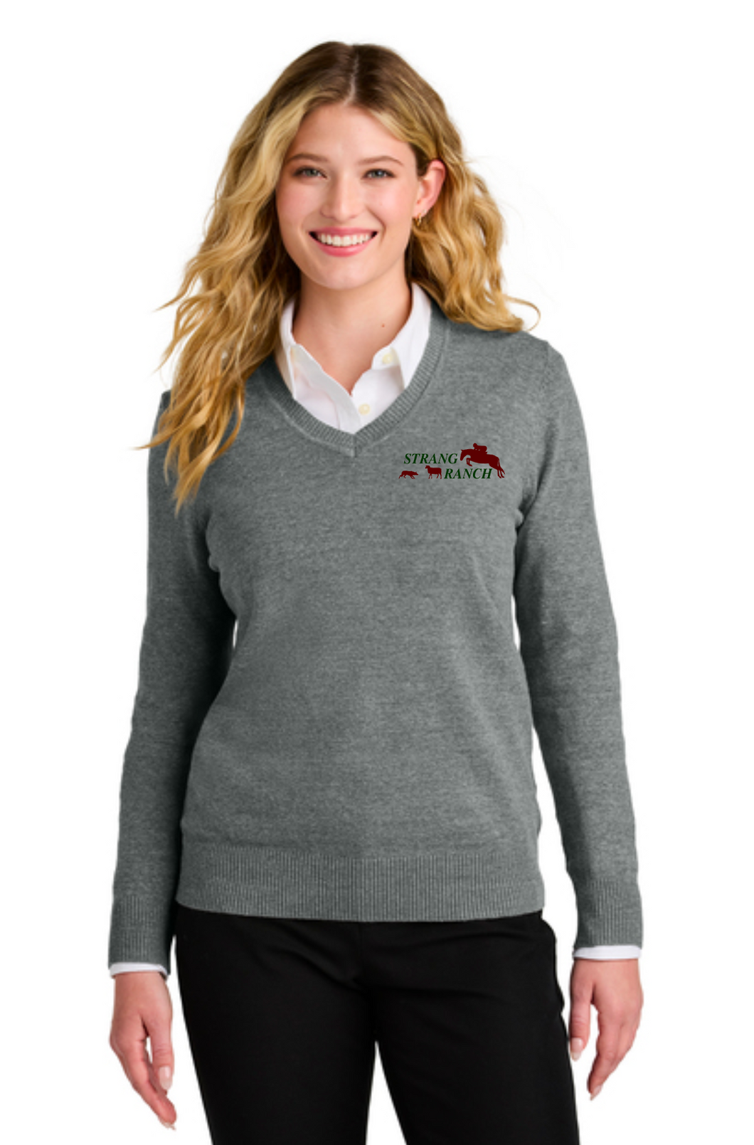 Strang Ranch - Port Authority® Women’s Easy Care V-Neck Sweater
