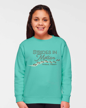 Load image into Gallery viewer, Strides in Motion - LAT Elevated Fleece Crewneck Sweatshirt - Screen Printed - Adult &amp; Youth