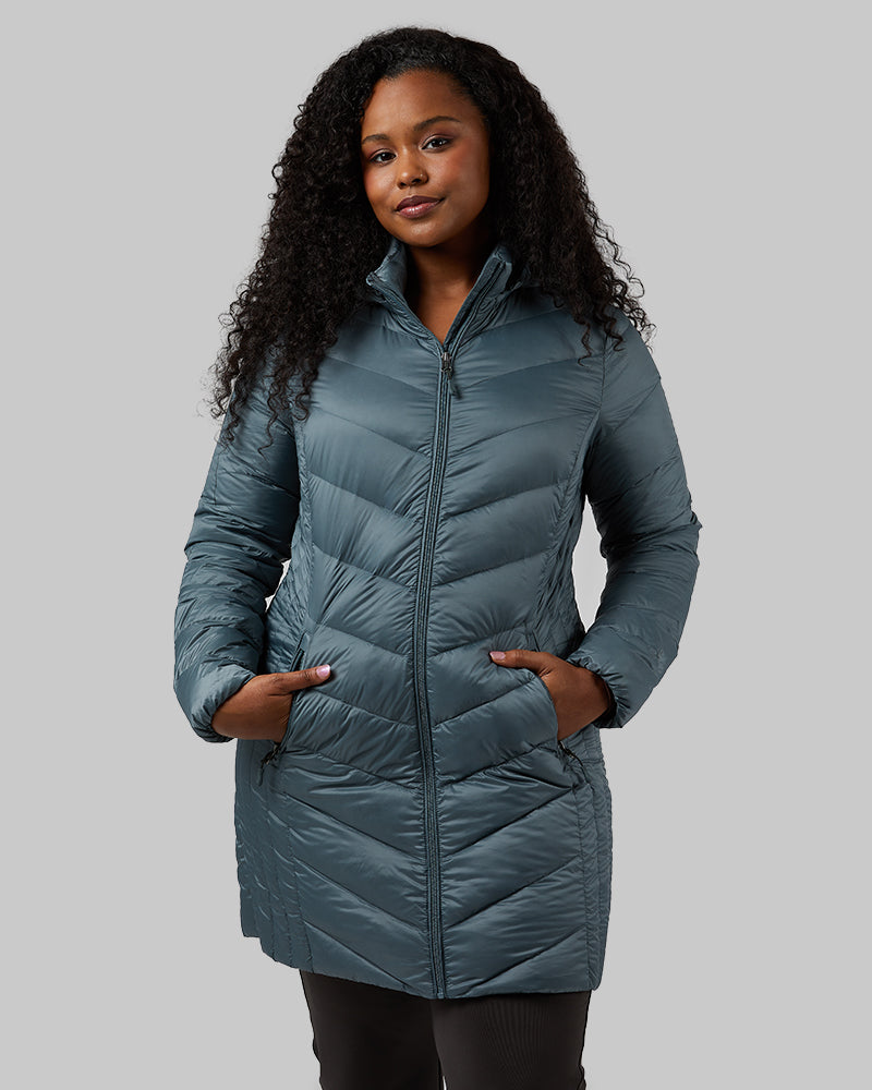 Women s Ultra Light Down Packable 3 4 Jacket Forget Me Not Designs