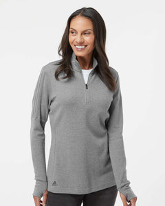 Adidas - Women's 3-Stripes Quarter-Zip Sweater