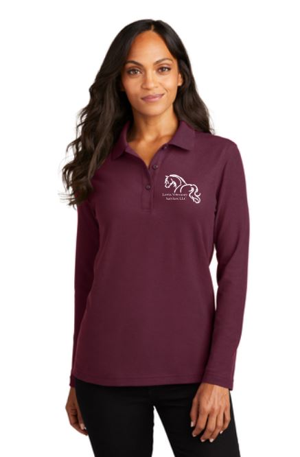 Lewis Veterinary - Port Authority® Ladies Silk Touch™ Long Sleeve Polo
