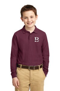 Burnett Farm Port Authority® Youth Silk Touch™ Long Sleeve Polo