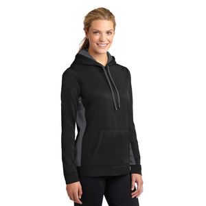 Sport-Tek® Ladies Sport-Wick® Fleece Colorblock Hooded Pullover