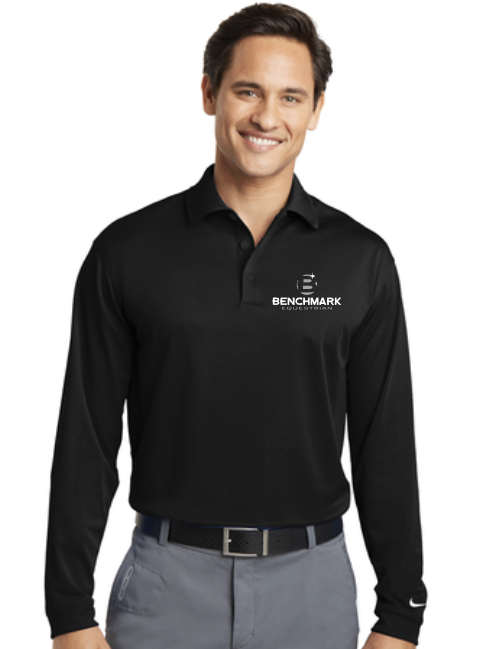 Benchmark Equestrian Nike Long Sleeve Dri-FIT Stretch Tech Polo