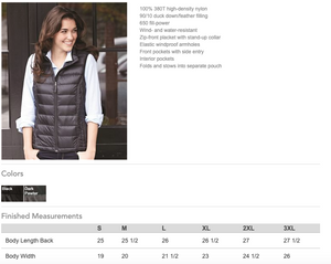 Get Over It Stables - Weatherproof - 32 Degrees Packable Down Vest