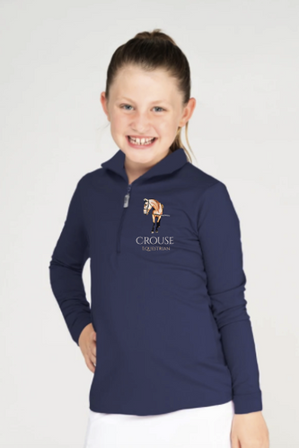 Crouse Equestrian - EIS Youth Solid Navy COOL Shirt ®