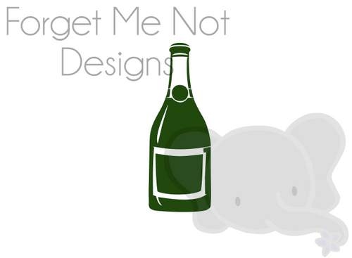 Champagne Bottle Label Cut File