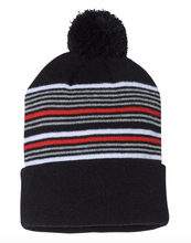 Load image into Gallery viewer, Sportsman - 12&quot; Striped Pom-Pom Knit Beanie