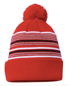Sportsman - 12" Striped Pom-Pom Knit Beanie