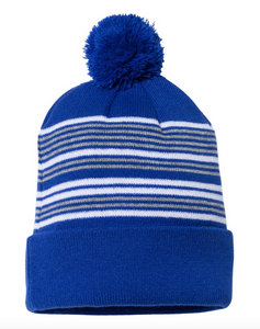 Sportsman - 12" Striped Pom-Pom Knit Beanie