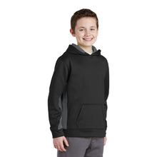 Load image into Gallery viewer, Sport-Tek® Youth Sport-Wick® Fleece Colorblock Hooded Pullover