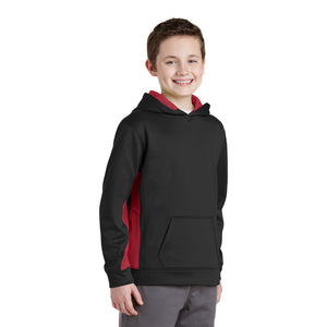 Sport-Tek® Youth Sport-Wick® Fleece Colorblock Hooded Pullover