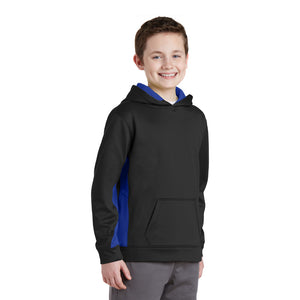 Sport-Tek® Youth Sport-Wick® Fleece Colorblock Hooded Pullover