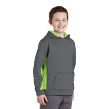 Load image into Gallery viewer, Sport-Tek® Youth Sport-Wick® Fleece Colorblock Hooded Pullover