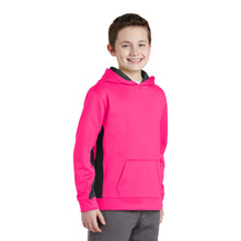 Load image into Gallery viewer, Sport-Tek® Youth Sport-Wick® Fleece Colorblock Hooded Pullover